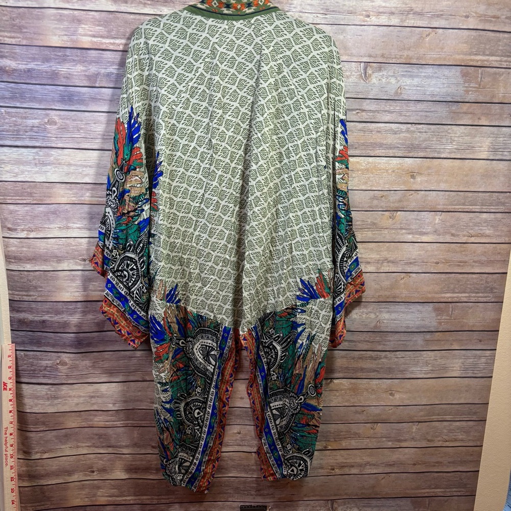 Flying Tomato Kimono Olive Orange Aztec S/M - Picture 6 of 6